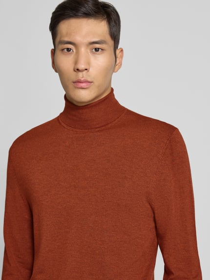 MCNEAL Rollkragenpullover aus Viskose-Mix Dunkelrot Melange 3