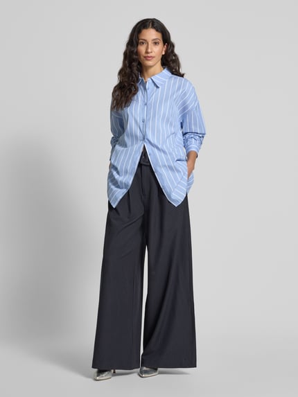 My Essential Wardrobe Relaxed fit overhemdblouse met manchetten, model 'Kiona' Lichtblauw - 1