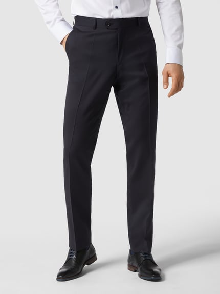 Carl Gross Spodnie do garnituru o kroju straight fit z żywej wełny model ‘STEVE’ Granatowy 4