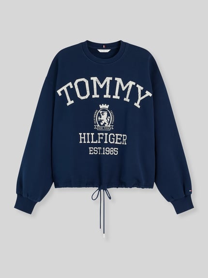 Tommy Hilfiger Loose Fit Sweatshirt aus reiner Baumwolle mit Logo-Print Marine 2