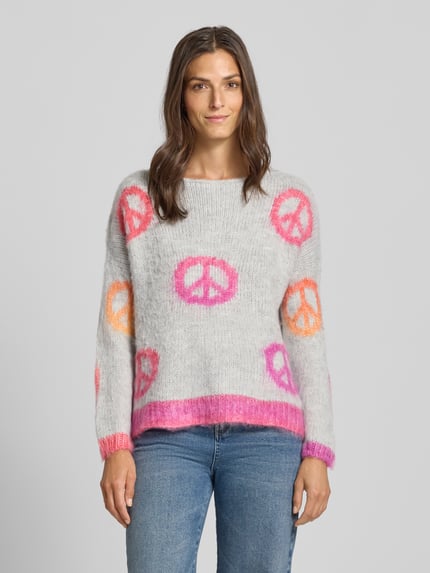 miss goodlife Sweter z dzianiny z obniżonymi ramionami Jasnoszary 4