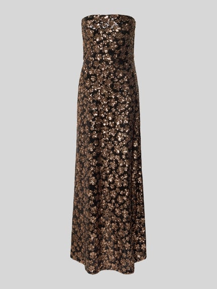 Max Mara Studio Abendkleid mit Pailletten-Samtoptik Cognac 2