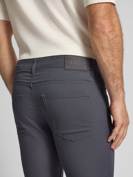 BOSS Slim fit stoffen broek van katoenmix, model 'DELAWARE' Marineblauw - 3