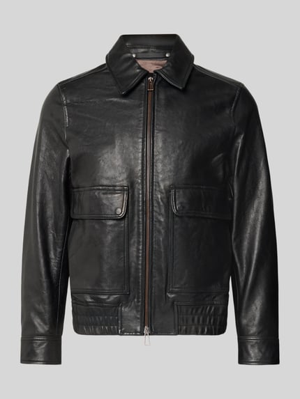 Lederjacke aus Schafsleder mit Pattentaschen Shop The Look MANNEQUINE