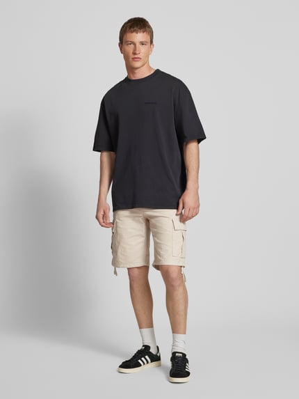 JACK & JONES Korte regular fit cargobroek met riemlussen, model 'COLE BARKLEY' Offwhite - 1