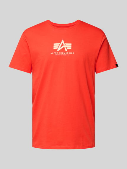 Alpha Industries T-shirt z nadrukiem z logo Pomarańczowy 2