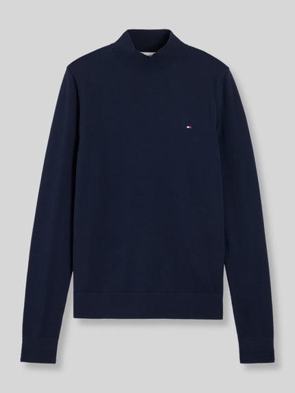 Tommy Hilfiger Slim Fit Langarmshirt mit Mock Neck Marine 2