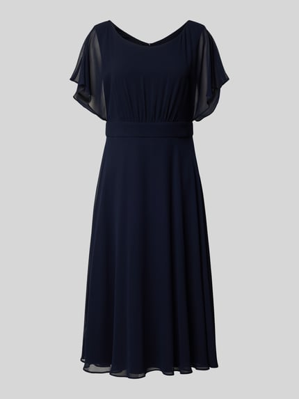 Vera Mont Knielanges Cocktailkleid im Stufen-Look Dunkelblau 2