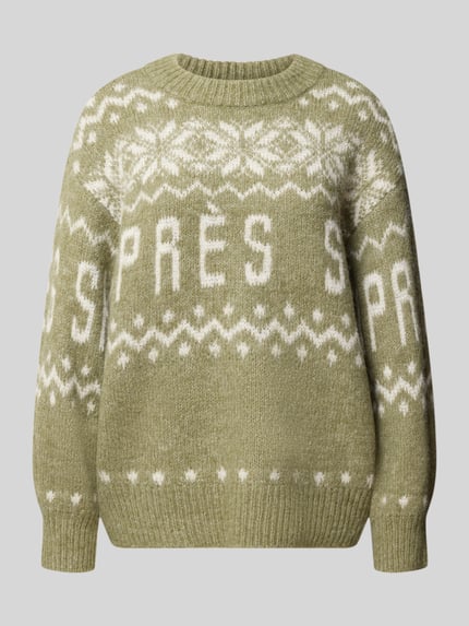 VERO MODA Pullover mit kontraststarkem Schriftzug Schilf 2