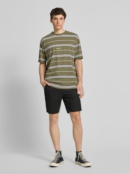 ONLY & SONS Korte broek van een mix van katoen en linnen, model 'LINUS' Zwart - 1