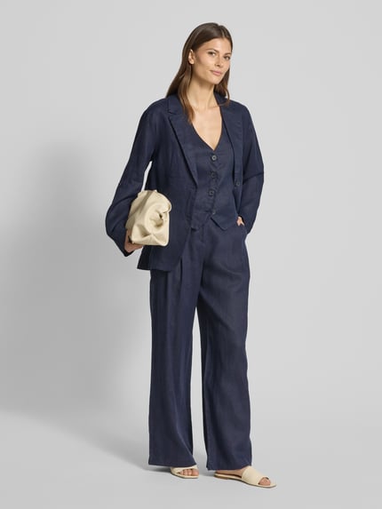 Christian Berg Woman Leinenblazer mit Paspeltaschen Dunkelblau 1