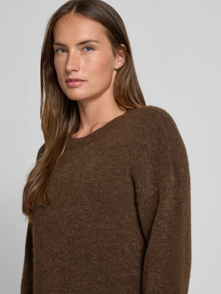 MSCH Copenhagen Sweter z dzianiny z okrągłym dekoltem model ‘Festina Hope’ Ciemnobrązowy 3