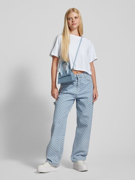 NOISY MAY® Cropped T-Shirt mit Label-Detail Modell 'ALENA' Weiss 1