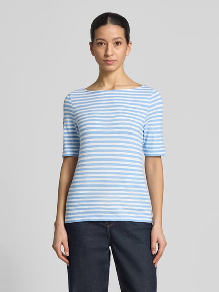 s.Oliver RED LABEL Relaxed Fit T-Shirt aus reiner Baumwolle Bleu 4