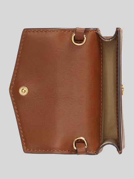 Lauren Ralph Lauren Portemonnee van echt leer met afneembare draagketting Cognac - 4