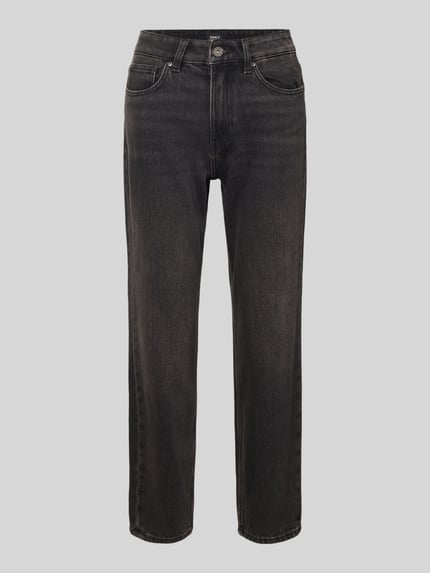 ONLY Straight Fit Jeans aus Baumwoll-Mix Modell 'EMILY' Black 2