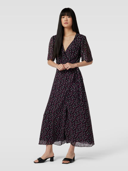 The Kooples Midikleid in Wickel-Optik Black 1