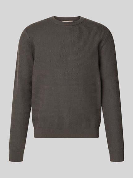 ONLY & SONS Strickpullover aus Viskose-Mix mit Jacquardstruktur und Rundhalsausschnitt Schlamm 1
