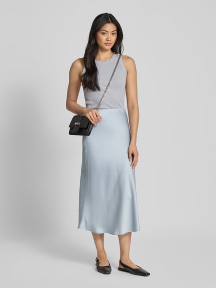 DRYKORN Midirok van satijn met elastische band, model 'URA' Lichtblauw - 1