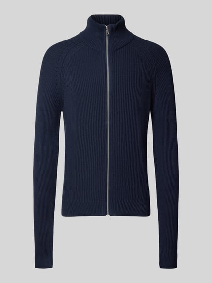 JACK & JONES Kardigan ze stójką i zamkiem błyskawicznym model ‘PANNEL’ Granatowy 2