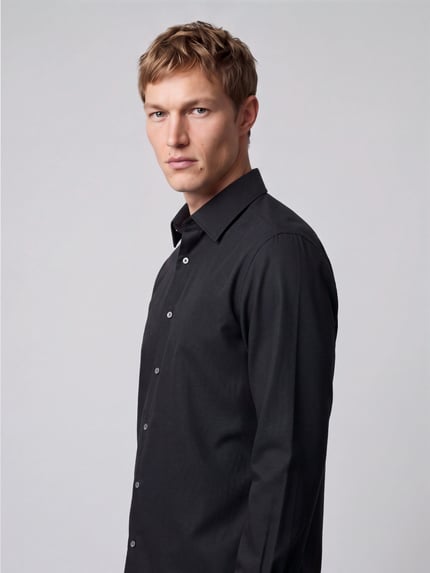 BOSS Slim Fit Businesshemd mit Label-Detail Black 3