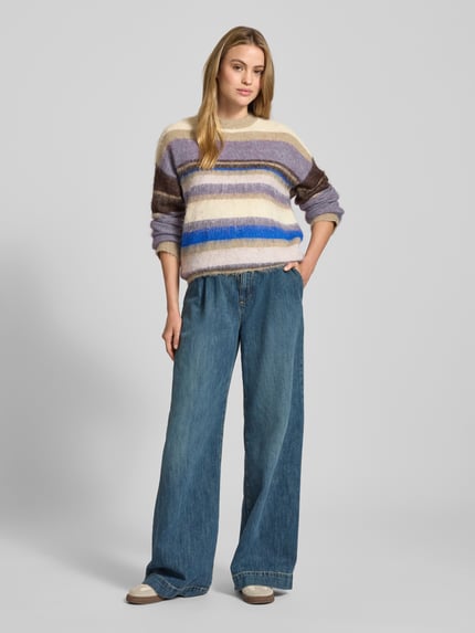 Jake*s Collection Sweter z dzianiny o kroju loose fit z dodatkiem wełny Beżowy 1
