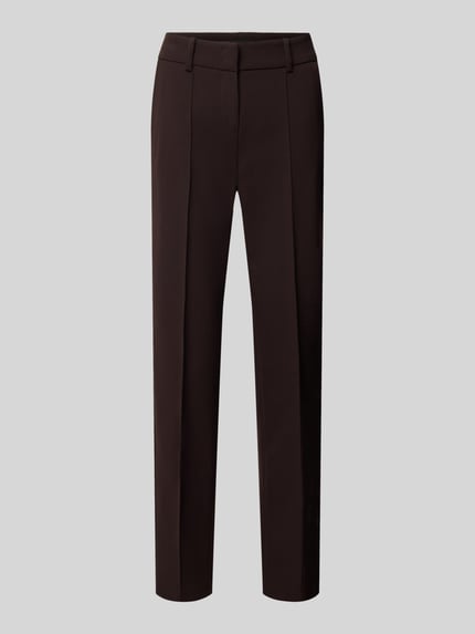 CAMBIO Regular Fit Schmale Hose mit Bügelfalten Modell 'SARAH' Dunkelbraun 1