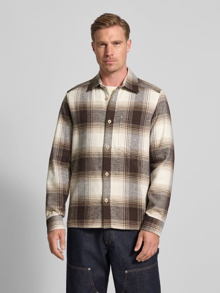 DRYKORN Regular Fit Overshirt mit Brusttasche Modell 'DIEGGO' Mittelbraun 4