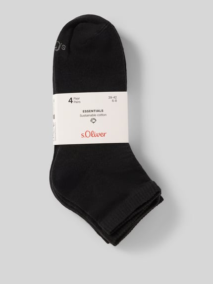 s.Oliver RED LABEL Socken aus Baumwoll-Mix im 4er-Pack Black 3