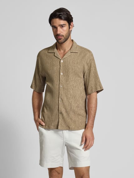 Jake*s Studio Men Regular fit vrijetijdsoverhemd met reverskraag Beige - 4