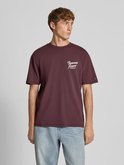 Tommy Jeans Relaxed Fit T-Shirt aus reiner Baumwolle Aubergine 4