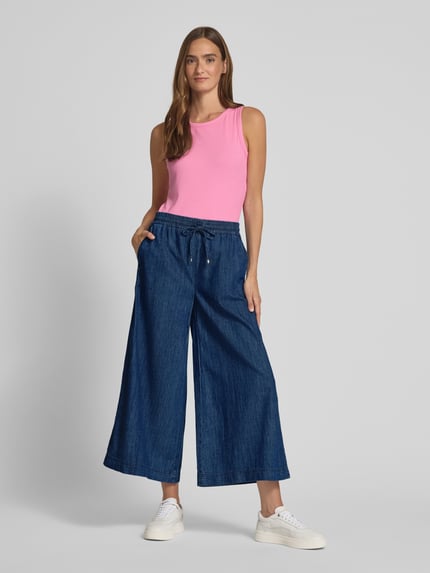 CAMBIO Wide Leg Jeans mit verkürztem Schnitt Modell 'ALMA' Blau 1
