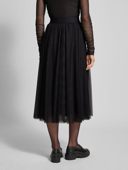 JOOP! Midirok met plooien, model 'Fridi' Zwart - 5