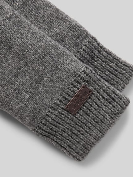 Barbour Handschuhe aus Woll-Mix mit Rippbündchen Dunkelblau 2