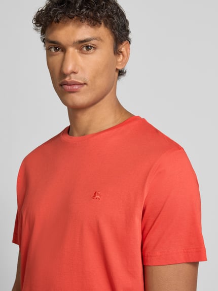 LERROS T-shirt met labelstitching Donkeroranje - 3