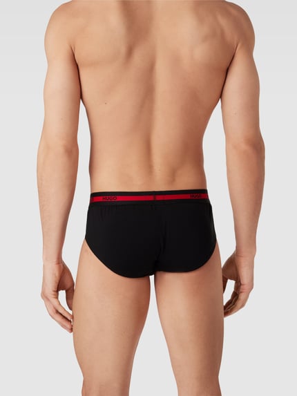 HUGO Slip mit elastischem Logo-Bund im 3er-Pack Rot 4