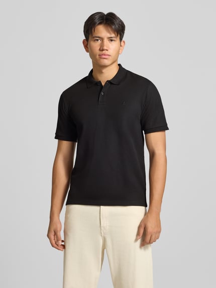JACK & JONES Koszulka polo z domieszką bawełny, krój regular fit, model 'Austin' Czarny 4