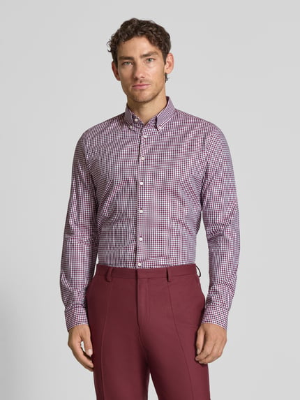 Jake*s Slim Fit Freizeithemd mit Button-Down-Kragen Rot 4