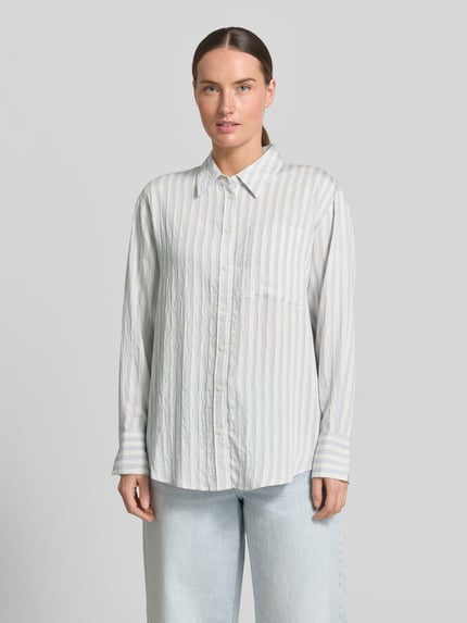 COMMA Relaxed Fit Bluse aus Viskose-Mix Bleu 4
