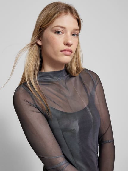 Alessa&Anna Winter X P&C* Maxikleid aus Mesh Anthrazit 3