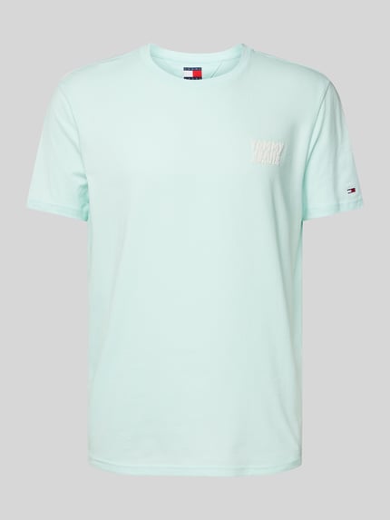 Tommy Jeans Regular Fit T-Shirt aus reiner Baumwolle mit Label-Schriftzug Tuerkis 2