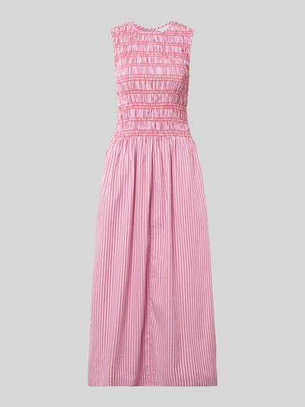 Produktfoto, A-Linie Freizeitkleid aus reiner Baumwolle von Tommy Hilfiger, różowe i białe paski, lekka bawełniana faktura