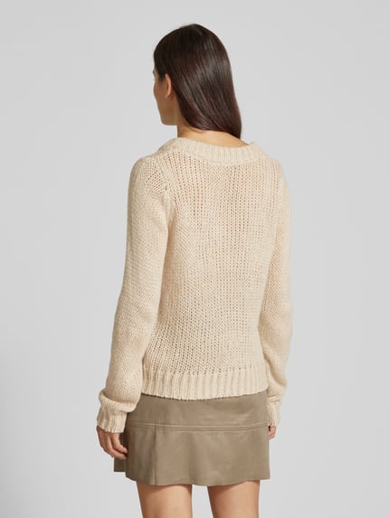 Moves Strickpullover mit Woll-Anteil Modell 'Nicolinna' Beige 5