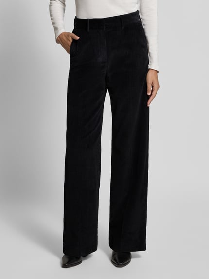Weekend Max Mara Wide Leg Cordhose aus reiner Baumwolle Modell 'TANIA' Black 4