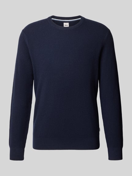 Brax sweter z mieszanki wełny i kaszmiru o kroju regular fit model 'Rick' Granatowy 2