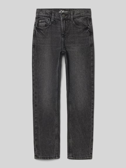 s.Oliver RED LABEL Jeansy o kroju straight fit z czystej bawełny Czarny 1