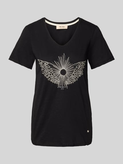 MOS MOSH T-Shirt mit Label-Detail Modell 'Gethi' Black 2