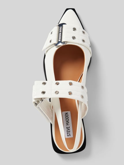 Steve Madden Ballerina's met gestructureerde zool, model 'AVE' Wit - 3