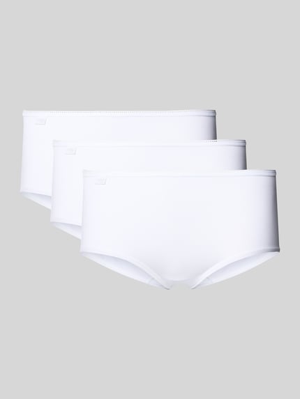 Produktfoto, Slip mit Label-Detail im 3er-Pack van Sloggi in wit, materiaalmix met stretch, nauwsluitende pasvorm, set van 3