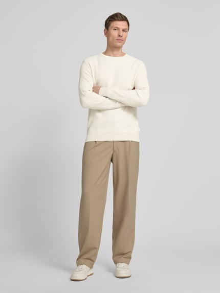 Lindbergh Gebreide pullover met ronde hals Offwhite - 1